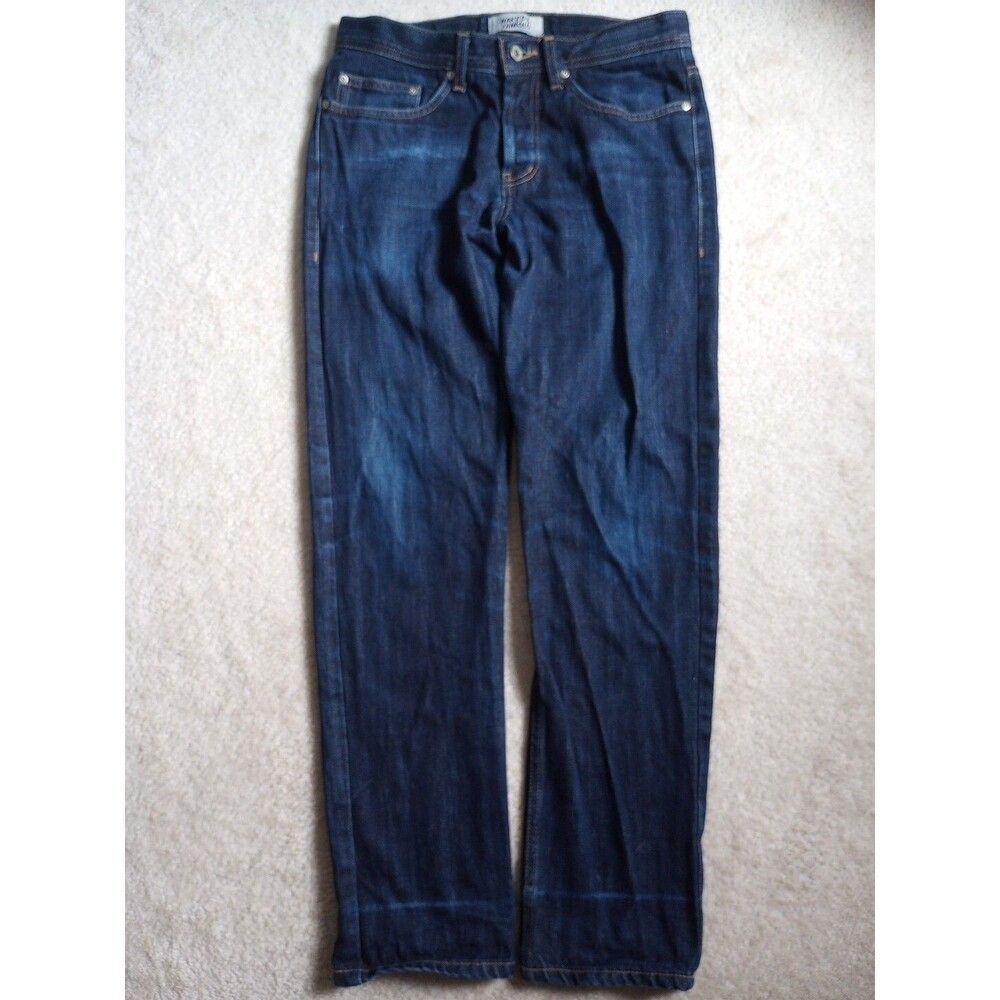 Naked And Famous Denim Men's Jeans Weird Guy Blue Dark Wash Button Fly 32x30